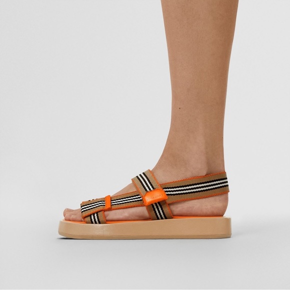 Burberry Orange Sandals Chic and Comfortable